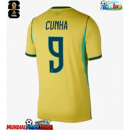 Camiseta Brasil Matheus Cunha #9 Primera Equipación Replica Mundial 2026 mangas cortas